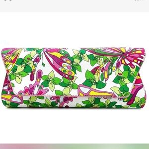NWT Pink and Green Trina Turk Floral Printed Clutch Bag
